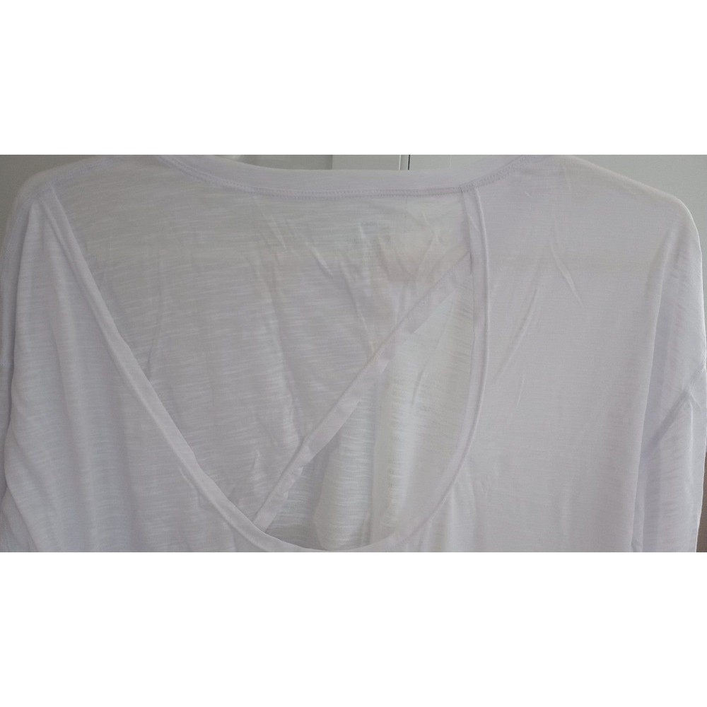 NWOT Women's Long Sleeve White Cut Out Work Out Top, Size Medium - Picture 3 of 4